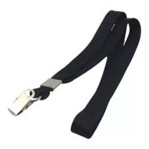 CORDAO PARA CRACHA 20mm PRETO SEM PERSONALIZAÇAO 100% poliéster 20MM X 85MM PRETO sem revestimento CLIP JACARE, SEM ARGOLA 