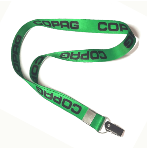 cordão para crachá com clip jacaré metal e poliester 450mm x20mm 4x4 cores PROTEÇAO UV com clip jacare 