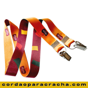 CORDÃO PERSONALIZADO CREDENCIAL CLIP JACARE poliéster 2CM X 80 CM  PROTEÇAO UV PONTAS DUPLAS COM CLIP JACARÉ 