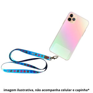 CORDÃO SALVA CELULAR poliester e polimero 450mm x 22mm  personalizavel 4 cores personalivel acima de 12 unidaes