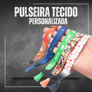 PULSEIRA LACRE EM TECIDO fita em poliéster E LACRE EM PPS 2CM X18 CM 4 CORES IMPRESSAO EM 1 FACE PROTEÇAO UV LACRE INVIOLAVEL LAVAVEL